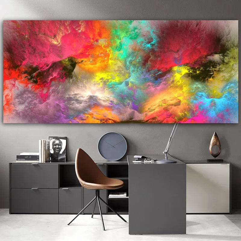 Grand tableau abstrait multicolore 1 / 20x45cm