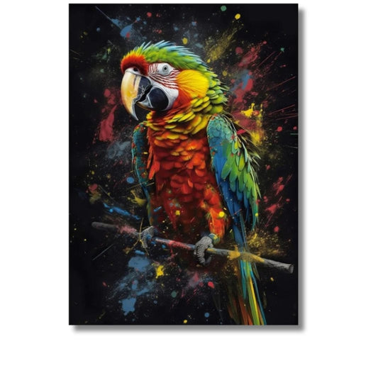 Pop art tableau oiseaux Perroquet / 20X30cm