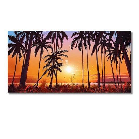 Tableau coucher de soleil sur la mer 1 / 30x60cm