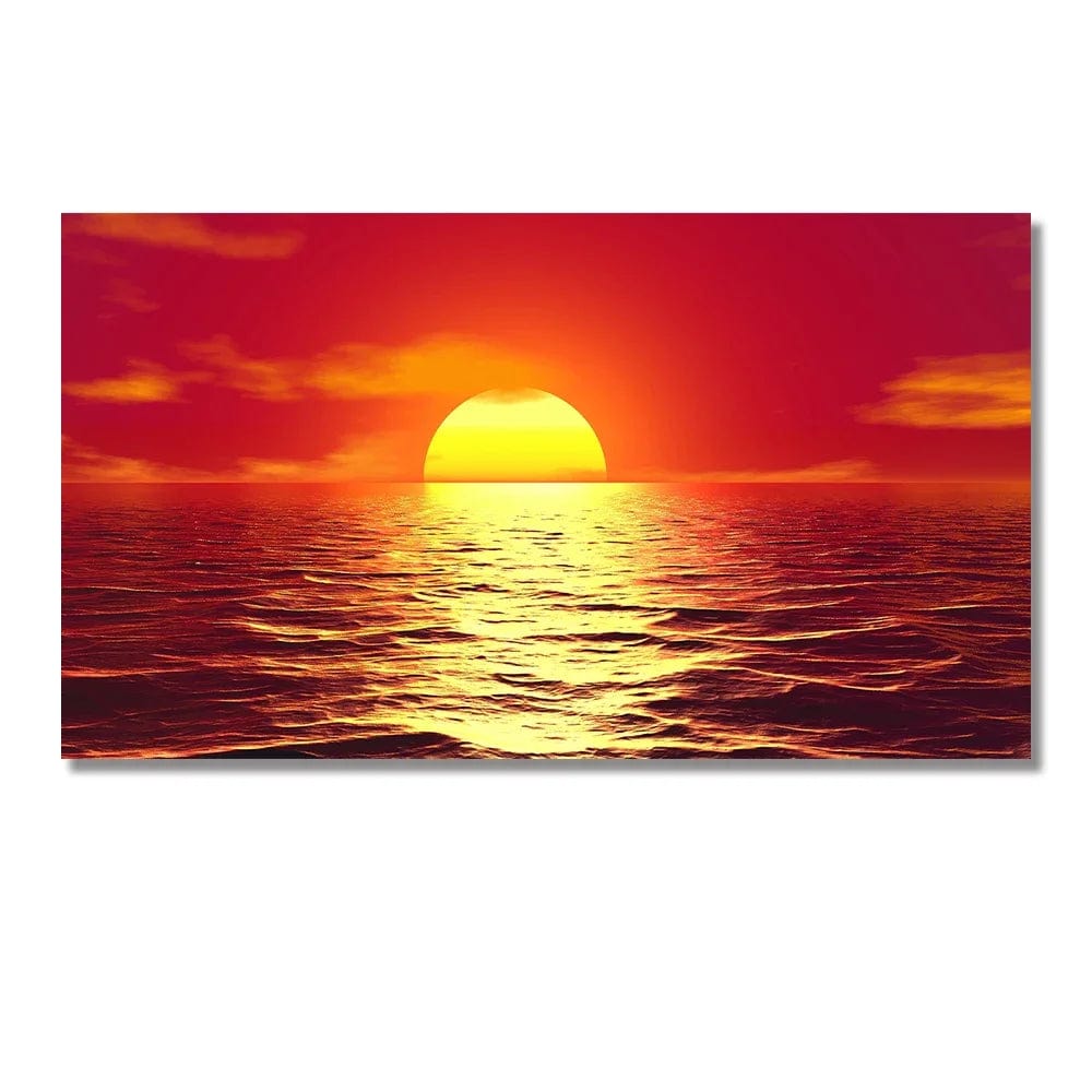 Tableau coucher de soleil sur la mer 3 / 30x60cm