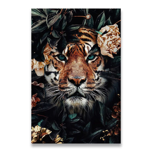 Tableau jungle tigre 10x15cm