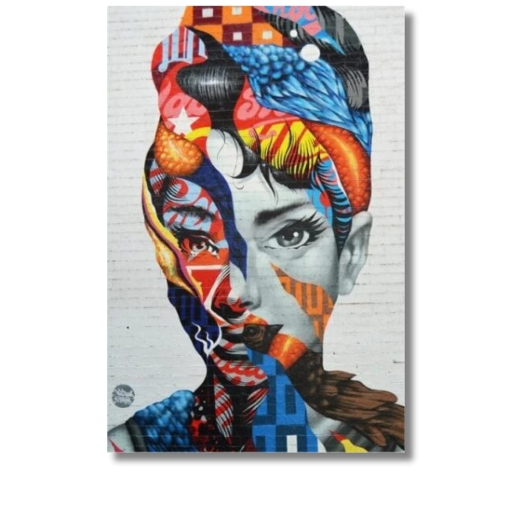 Tableau pop art visage femme 5 / 13x18cm